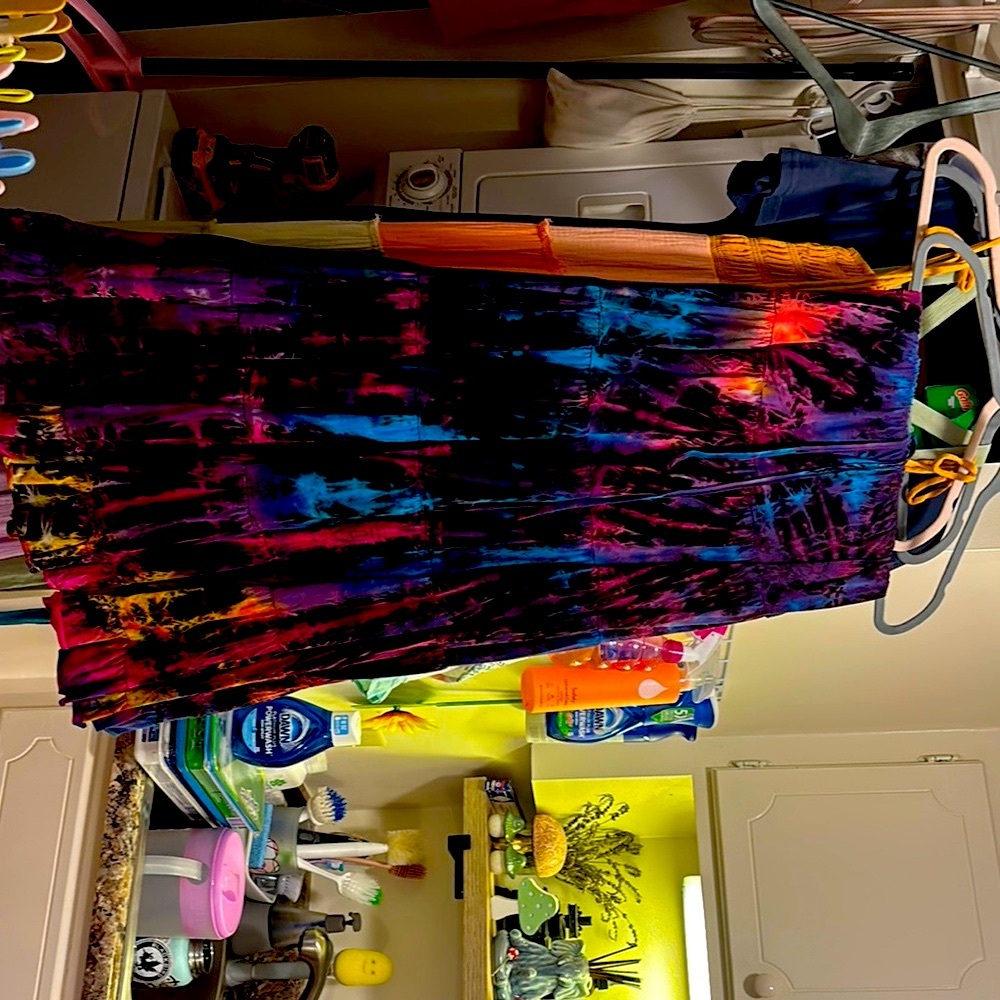 Sacred Threads Tye Dye Purple Blue Maxi A-Line Skirt